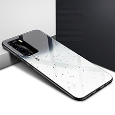 Carcasa Bumper Funda Silicona Espejo Gradiente Arco iris H01 para Huawei P40 Pro Gris