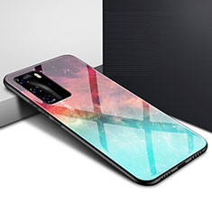 Carcasa Bumper Funda Silicona Espejo Gradiente Arco iris H01 para Huawei P40 Pro Multicolor