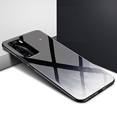 Carcasa Bumper Funda Silicona Espejo Gradiente Arco iris H01 para Huawei P40 Pro Negro