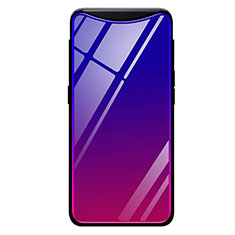 Carcasa Bumper Funda Silicona Espejo Gradiente Arco iris H01 para Oppo Find X Super Flash Edition Morado