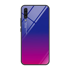 Carcasa Bumper Funda Silicona Espejo Gradiente Arco iris H01 para Samsung Galaxy A70S Rosa Roja