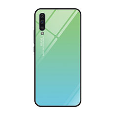 Carcasa Bumper Funda Silicona Espejo Gradiente Arco iris H01 para Samsung Galaxy A90 5G Verde