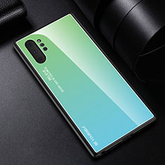 Carcasa Bumper Funda Silicona Espejo Gradiente Arco iris H01 para Samsung Galaxy Note 10 Plus 5G Verde