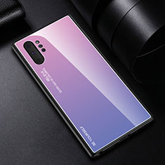 Carcasa Bumper Funda Silicona Espejo Gradiente Arco iris H01 para Samsung Galaxy Note 10 Plus Morado