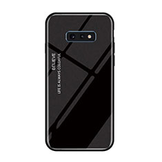 Carcasa Bumper Funda Silicona Espejo Gradiente Arco iris H01 para Samsung Galaxy S10e Negro