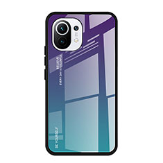 Carcasa Bumper Funda Silicona Espejo Gradiente Arco iris H01 para Xiaomi Mi 11 5G Multicolor