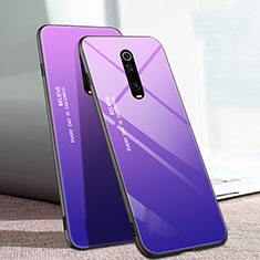 Carcasa Bumper Funda Silicona Espejo Gradiente Arco iris H01 para Xiaomi Mi 9T Morado