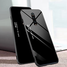 Carcasa Bumper Funda Silicona Espejo Gradiente Arco iris H01 para Xiaomi Mi 9T Negro