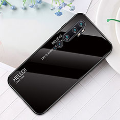 Carcasa Bumper Funda Silicona Espejo Gradiente Arco iris H01 para Xiaomi Mi Note 10 Negro