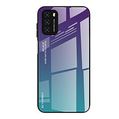 Carcasa Bumper Funda Silicona Espejo Gradiente Arco iris H01 para Xiaomi Poco M3 Morado