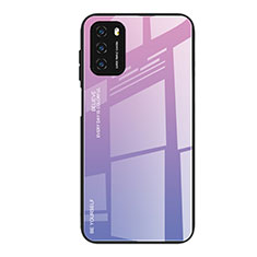 Carcasa Bumper Funda Silicona Espejo Gradiente Arco iris H01 para Xiaomi Poco M3 Purpura Claro