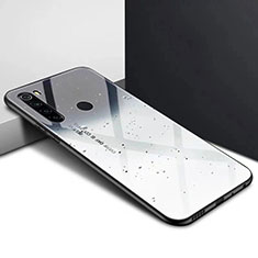 Carcasa Bumper Funda Silicona Espejo Gradiente Arco iris H01 para Xiaomi Redmi Note 8 Plata