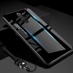 Carcasa Bumper Funda Silicona Espejo Gradiente Arco iris H01 para Xiaomi Redmi Note 8 Pro Negro
