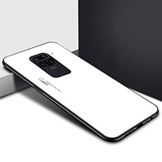 Carcasa Bumper Funda Silicona Espejo Gradiente Arco iris H01 para Xiaomi Redmi Note 9 Blanco