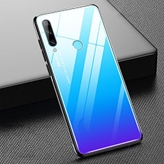 Carcasa Bumper Funda Silicona Espejo Gradiente Arco iris H02 para Huawei Honor 20i Azul Cielo