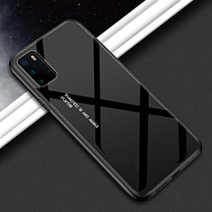 Carcasa Bumper Funda Silicona Espejo Gradiente Arco iris H02 para Huawei Honor View 30 5G Negro