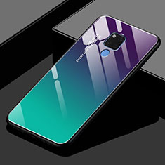 Carcasa Bumper Funda Silicona Espejo Gradiente Arco iris H02 para Huawei Mate 20 X 5G Morado