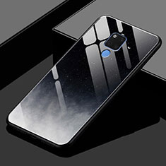 Carcasa Bumper Funda Silicona Espejo Gradiente Arco iris H02 para Huawei Mate 20 X 5G Negro