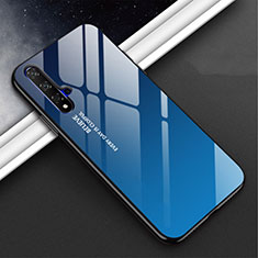 Carcasa Bumper Funda Silicona Espejo Gradiente Arco iris H02 para Huawei Nova 5 Azul