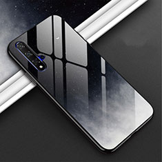 Carcasa Bumper Funda Silicona Espejo Gradiente Arco iris H02 para Huawei Nova 5 Gris