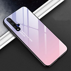Carcasa Bumper Funda Silicona Espejo Gradiente Arco iris H02 para Huawei Nova 5 Morado