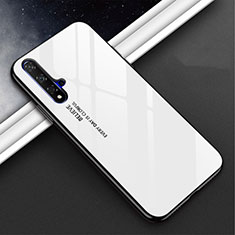 Carcasa Bumper Funda Silicona Espejo Gradiente Arco iris H02 para Huawei Nova 5 Pro Blanco