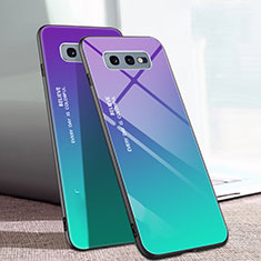 Carcasa Bumper Funda Silicona Espejo Gradiente Arco iris H02 para Samsung Galaxy S10e Verde