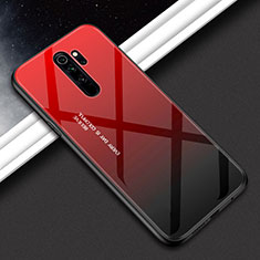 Carcasa Bumper Funda Silicona Espejo Gradiente Arco iris H02 para Xiaomi Redmi Note 8 Pro Rojo