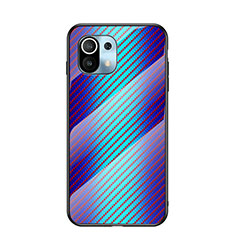 Carcasa Bumper Funda Silicona Espejo Gradiente Arco iris H03 para Xiaomi Mi 11 5G Azul