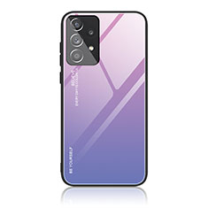 Carcasa Bumper Funda Silicona Espejo Gradiente Arco iris JD1 para Samsung Galaxy A33 5G Purpura Claro