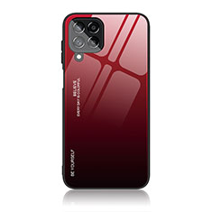 Carcasa Bumper Funda Silicona Espejo Gradiente Arco iris JD1 para Samsung Galaxy M53 5G Rojo