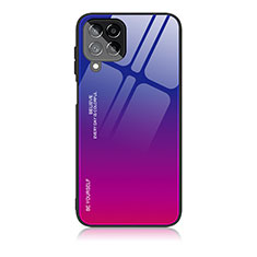 Carcasa Bumper Funda Silicona Espejo Gradiente Arco iris JD1 para Samsung Galaxy M53 5G Rosa Roja