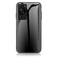 Carcasa Bumper Funda Silicona Espejo Gradiente Arco iris JM1 para Huawei P60 Negro