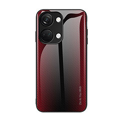 Carcasa Bumper Funda Silicona Espejo Gradiente Arco iris JM1 para OnePlus Ace 2V 5G Rojo