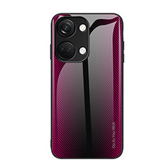 Carcasa Bumper Funda Silicona Espejo Gradiente Arco iris JM1 para OnePlus Ace 2V 5G Rosa Roja