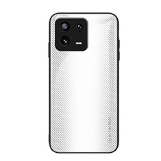 Carcasa Bumper Funda Silicona Espejo Gradiente Arco iris JM1 para Xiaomi Mi 13 5G Blanco