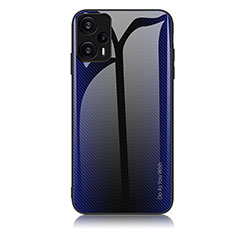 Carcasa Bumper Funda Silicona Espejo Gradiente Arco iris JM1 para Xiaomi Poco F5 5G Azul Real