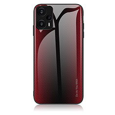 Carcasa Bumper Funda Silicona Espejo Gradiente Arco iris JM1 para Xiaomi Poco F5 5G Rojo