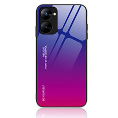 Carcasa Bumper Funda Silicona Espejo Gradiente Arco iris JM2 para Realme 10S 5G Rosa Roja