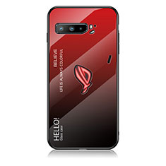 Carcasa Bumper Funda Silicona Espejo Gradiente Arco iris LS1 para Asus ROG Phone 3 Strix ZS661KS Rojo