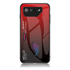 Carcasa Bumper Funda Silicona Espejo Gradiente Arco iris LS1 para Asus ROG Phone 7 Pro Rojo
