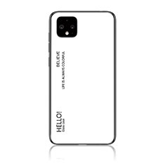 Carcasa Bumper Funda Silicona Espejo Gradiente Arco iris LS1 para Google Pixel 4 XL Blanco