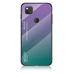 Carcasa Bumper Funda Silicona Espejo Gradiente Arco iris LS1 para Google Pixel 4a Multicolor