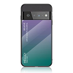 Carcasa Bumper Funda Silicona Espejo Gradiente Arco iris LS1 para Google Pixel 6 Pro 5G Multicolor