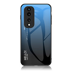 Carcasa Bumper Funda Silicona Espejo Gradiente Arco iris LS1 para Huawei Honor 70 Pro 5G Azul