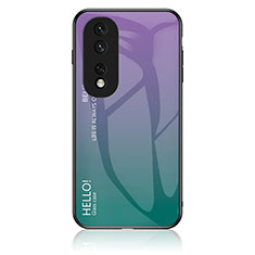 Carcasa Bumper Funda Silicona Espejo Gradiente Arco iris LS1 para Huawei Honor 80 Pro Flat 5G Multicolor