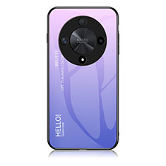 Carcasa Bumper Funda Silicona Espejo Gradiente Arco iris LS1 para Huawei Honor Magic6 Lite 5G Purpura Claro