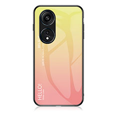 Carcasa Bumper Funda Silicona Espejo Gradiente Arco iris LS1 para Huawei Honor X5 Plus Amarillo
