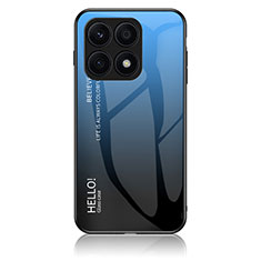 Carcasa Bumper Funda Silicona Espejo Gradiente Arco iris LS1 para Huawei Honor X8a 4G Azul