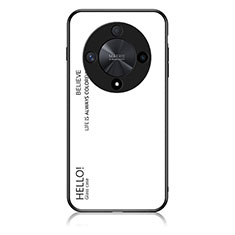 Carcasa Bumper Funda Silicona Espejo Gradiente Arco iris LS1 para Huawei Honor X9b 5G Blanco